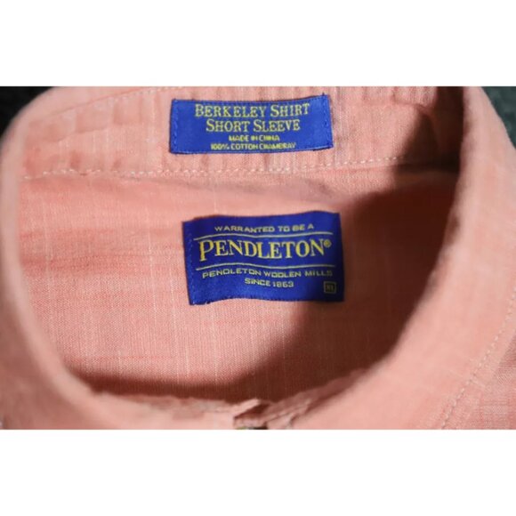 Pendleton Berkeley ButtonUp Shirt Men XL Red Spread Collared Short Sleeve Cotton - Picture 4 of 8